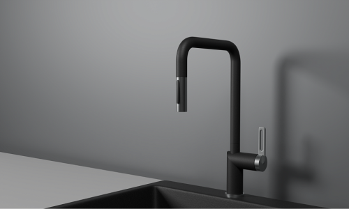 Смеситель для кухни Granula 8173, ШВАРЦ на мойку черный