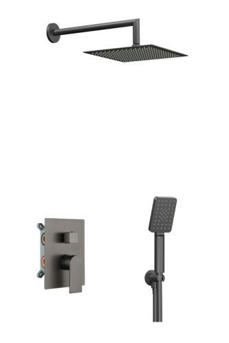 Душевая система AQG Alpha 19ALPEC20812 встраиваемая в стену цвет оружейная сталь