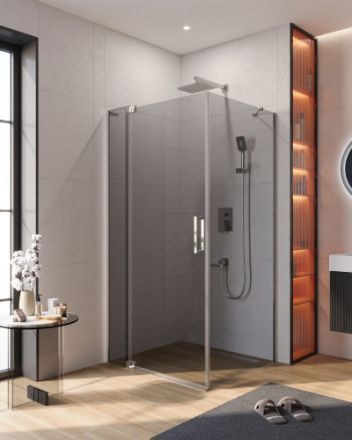 Душевой уголок Cezares SLIDER SLIDER-AH-1-90-100/110-GRIGIO-Cr 100х90 стекло тонированное профиль хром без поддона