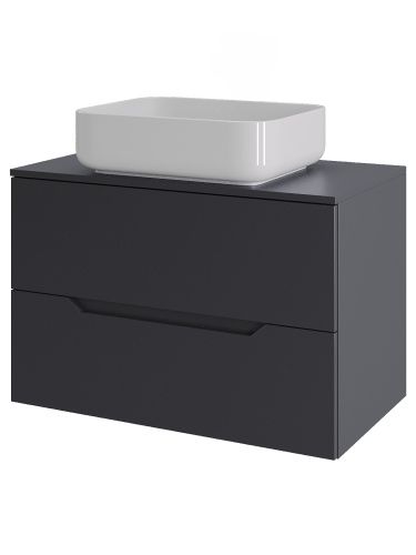 Тумба с раковиной Orange Line Li-70TugMDF+B05-500W 70х50 подвесная цвет серый