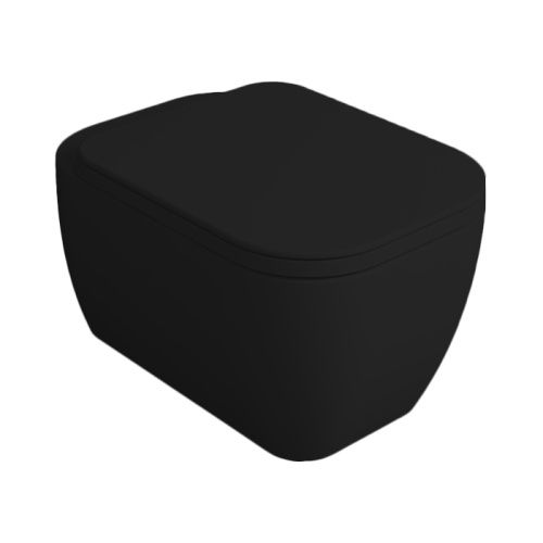 Чаша унитаза подвесная Simas Henges HE18 nero matt цвет черный без сиденья безободковая каскадный смыв