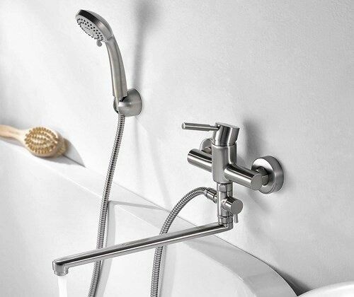 Смеситель для ванны Wasserkraft Wern 4200 4202L настенный никель - фото 2