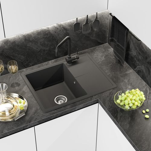 Кухонная мойка Misty Titan TIT-65х51-01 65х50 цвет черный поверхность матовая