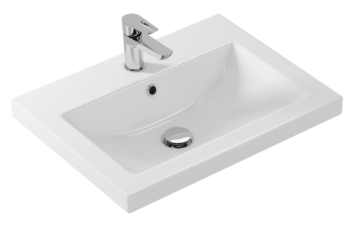 Раковина мебельная керамическая Cersanit Como 60 S-UM-COM60/1-w 60х50 накладная цвет белый 1 отверстие под смеситель