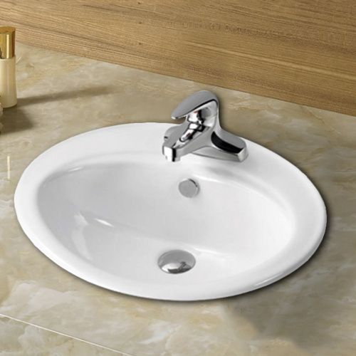 Раковина из сантехнического фарфора Melana 308-805 60х50 встраиваемая цвет белый 1 отверстие под смеситель