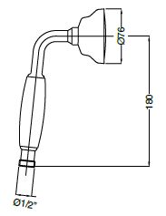Душевая лейка Cezares CZR CZR-U-D1FC-03/24-M цвет золото - фото 2