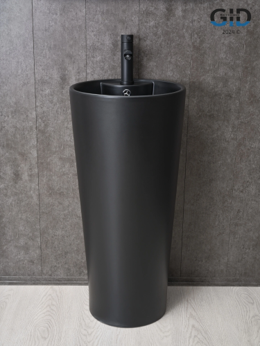 Раковина керамическая Gid Autonomo 81120 40х40 напольная цвет черный матовый 1 отверстие под смеситель