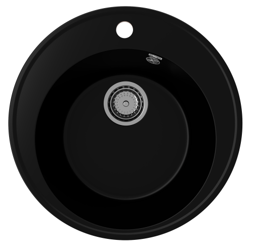 Кухонная мойка Ulgran Quartz Nora 485-07 50х50 цвет черный поверхность матовая