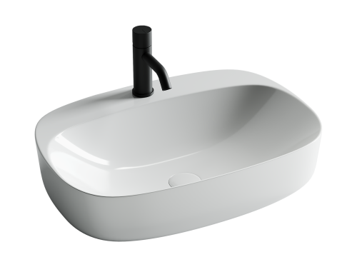 Раковина из сантехнического фарфора Ceramica Nova ELEMENT CN5012 60х40 накладная цвет белый 1 отверстие под смеситель