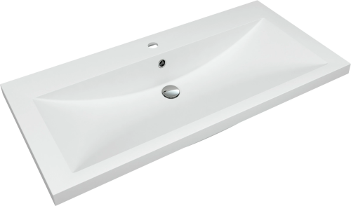 Раковина из искусственного камня Florentina Анита 1000 10.150.01000.201 100х50 накладная цвет белый 1 отверстие под смеситель