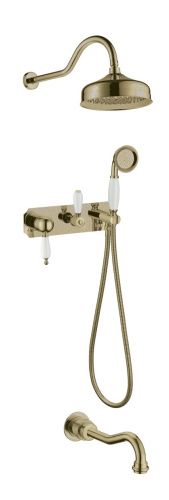 Душевая система Boheme Medici смесители 308 встраиваемая в стену цвет бронза