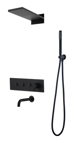 Душевая система Boheme Fusion 130-2-B встраиваемая в стену цвет черный
