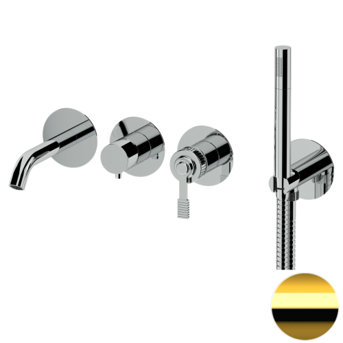 Смеситель для ванны Remer Atelier AL53D2PDO встраиваемый в стену золото