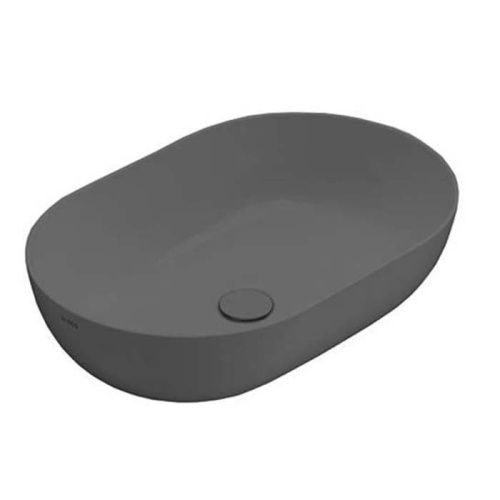 Раковина керамическая Globo T-Edge B6O60.SK 60 см накладная цвет серый без отверстий под смеситель