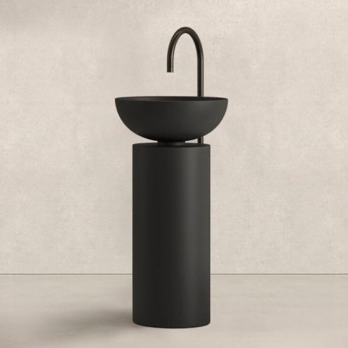 Раковина керамическая Milldue SABA 5830.22-2 50 см напольная цвет черный без отверстий под смеситель