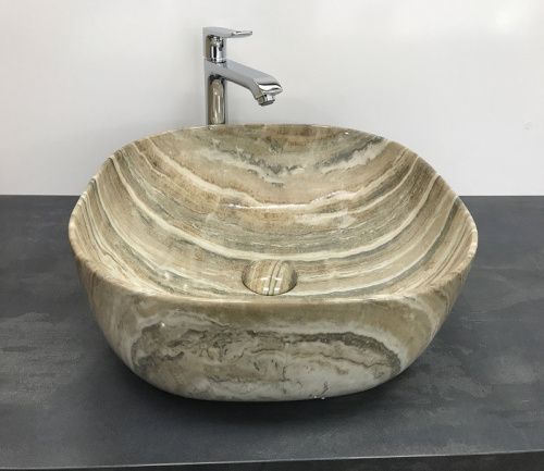 Раковина из сантехнического фаянса CeramaLux 543 40х40 накладная цвет многоцветный без отверстий под смеситель