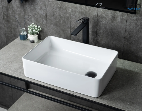 Раковина керамическая Gid Creativo 51240 50х30 накладная цвет белый без отверстий под смеситель