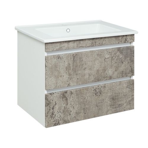 Тумба под раковину Runo Манхэттен 00-00001019 70х50 подвесная цвет серый/белый