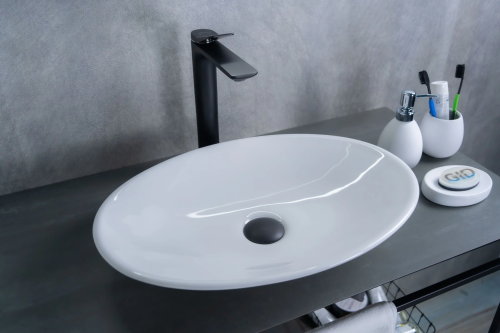 Раковина керамическая Gid Lago 51110 50х40 накладная цвет белый без отверстий под смеситель