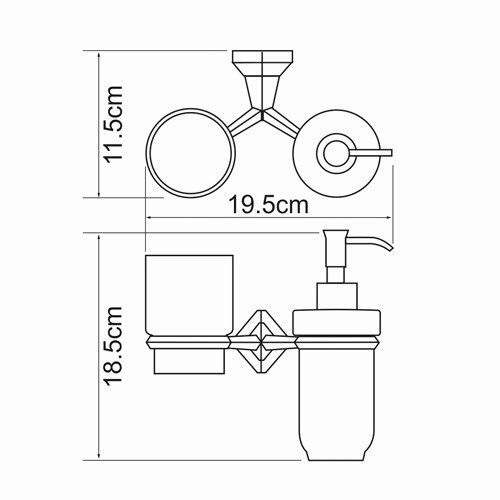Стакан с дозатором WasserKRAFT 1189C - фото 4