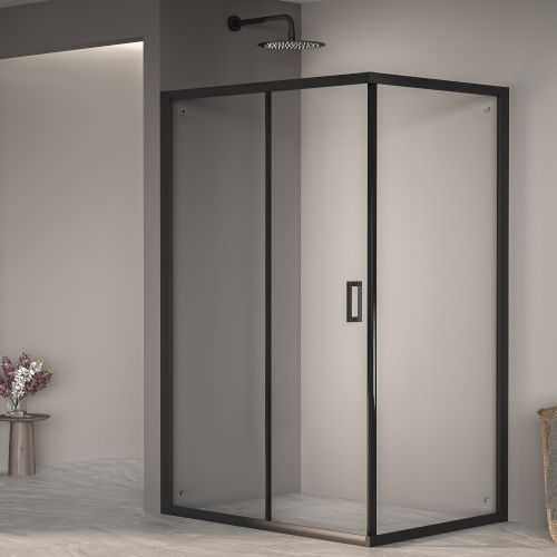 Душевой уголок RGW Passage 410824592-14 120х90 стекло прозрачное профиль черный без поддона