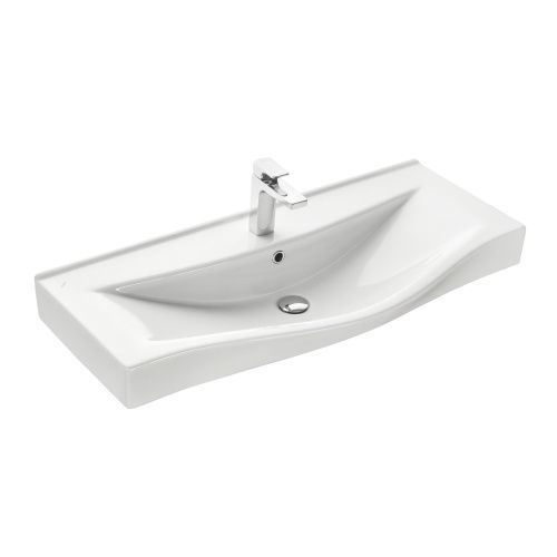 Раковина из сантехнического фарфора Santek Беверли WH302502 100х50 накладная цвет белый