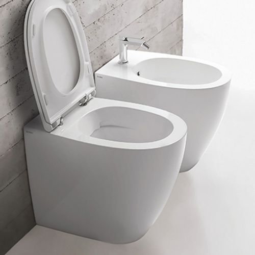 Чаша унитаза приставная Globo 4ALL MD004.BI цвет белый без сиденья безободковая