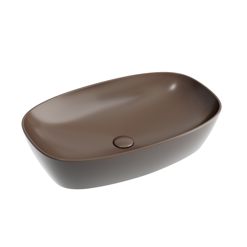 Раковина из сантехнического фарфора Ceramica Nova ELEMENT CN6049MDB 60х40 накладная цвет коричневый без отверстий под смеситель