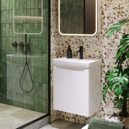 Тумба с раковиной Alavann Lana ALV0975000 50х40 подвесная цвет белый