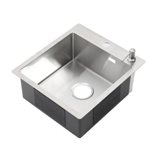 Кухонная мойка Melana ProfLine MLN-R44485HK+дозатор 45х50 цвет серый поверхность матовая