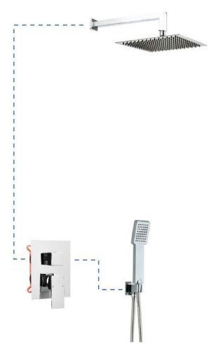 Душевая система AQG Bold 19BOLEC20502 встраиваемая в стену цвет хром