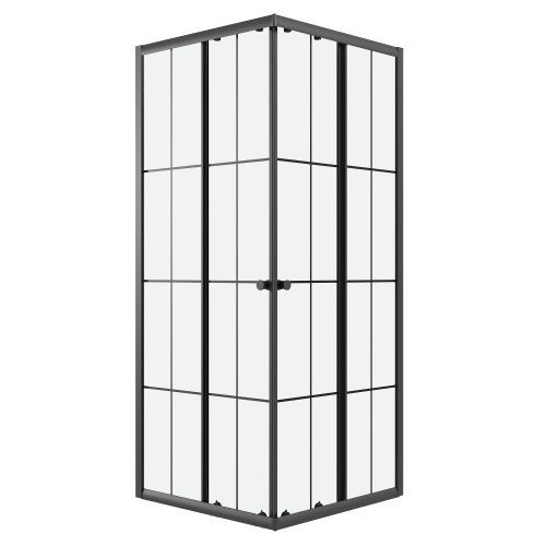 Душевой уголок Niagara Eco NG-1010-14QKL 100х100 стекло с рисунком профиль черный без поддона