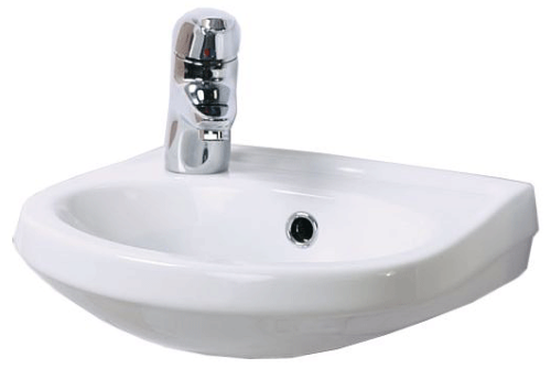 Раковина керамическая Sanita Лада WB.MN/Lada/37-L/WHT.G/S1 40х30 подвесная цвет белый 1 отверстие под смеситель
