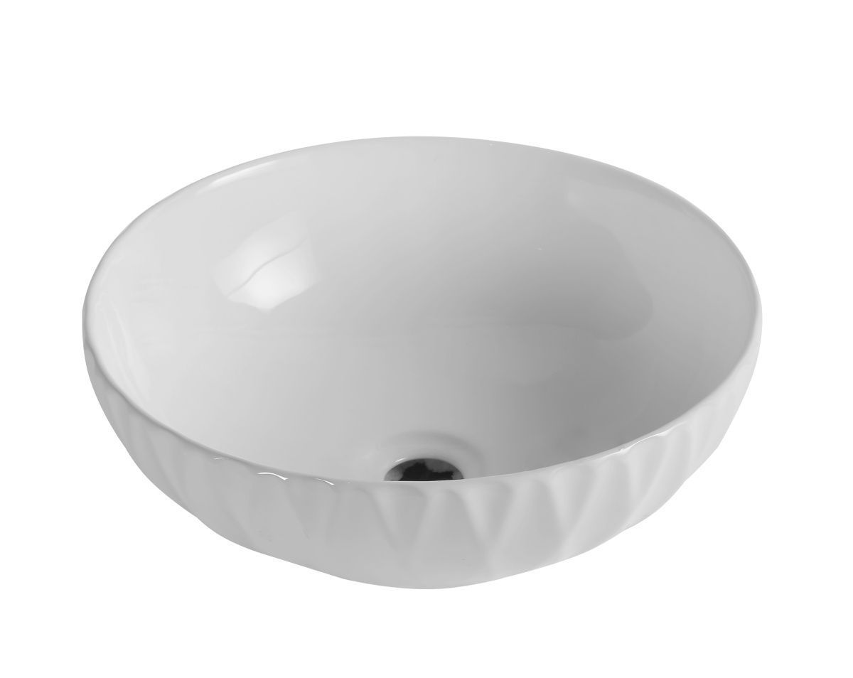 Раковина из сантехнического фарфора Milleau GLACE MU3301B-GW 40х40 накладная цвет белый без отверстий под смеситель