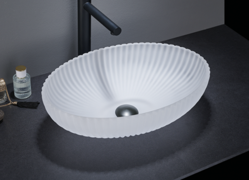 Раковина стеклянная CeramaLux GL49-JA 50х40 накладная цвет белый без отверстий под смеситель