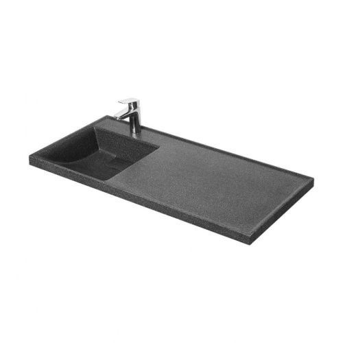 Раковина из искусственного камня Aquaton Лондри 1A72833KLH21L 110 см подвесная цвет серый 1 отверстие под смеситель