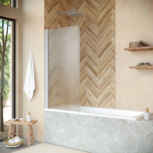 Душевая шторка на ванну Vegas-Glass EV+EV NOVO EV NOVO 76 07 02 L 75х140 стекло рифленое профиль хром ориентация левая