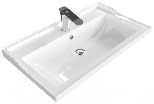 Раковина из искусственного камня Stella Polar Флур SP-00001484 80х50 встраиваемая цвет белый