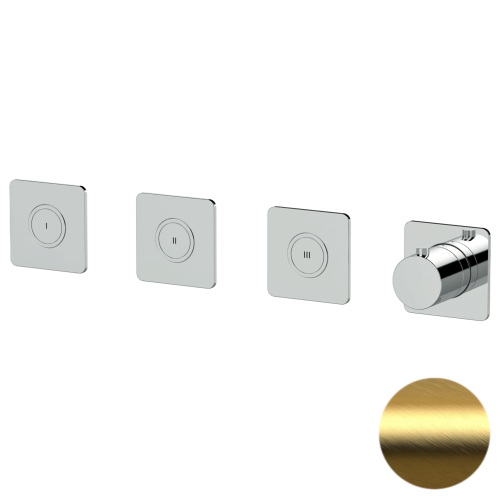 Смеситель для душа Remer X Style X99QD3PKBBG встраиваемый в стену золото с термостатом