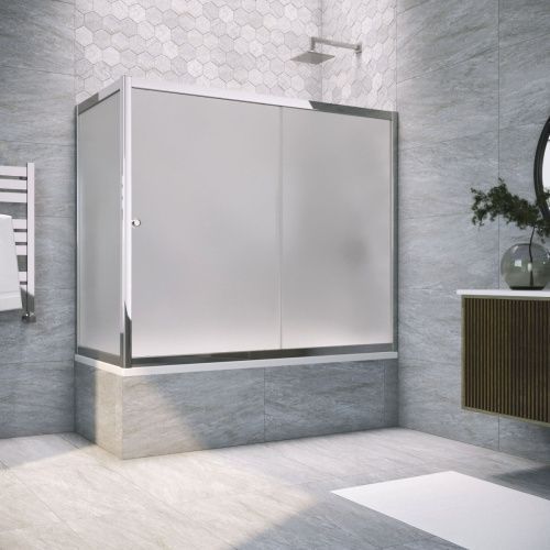 Душевая шторка на ванну Vegas-Glass ZV+ZVF TUR+NOVO ZV+ZVF TUR NOVO 190*90 08 10 190х140 стекло матовое профиль хром ориентация универсальная