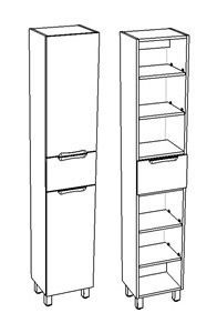 Шкаф-пенал Corozo Алиот SD-00000598 40х190 напольный цвет белый - фото 4