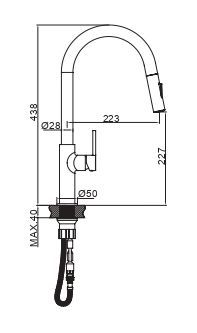 Смеситель для кухни AQG SORT 05SOR510NG на столешницу черный - фото 2