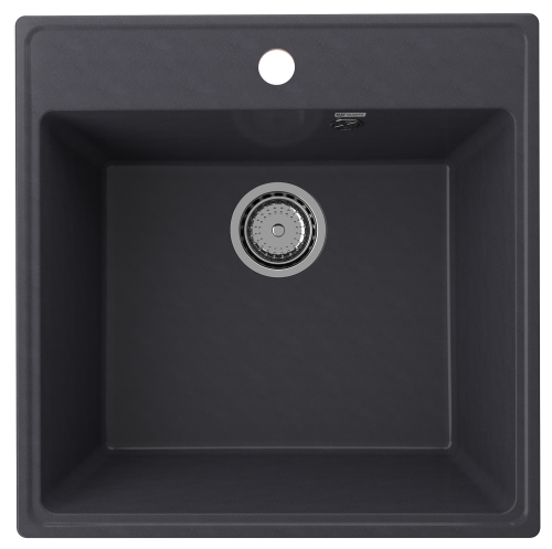 Кухонная мойка Ulgran Quartz Forte 505-08 50х50 цвет черный поверхность матовая