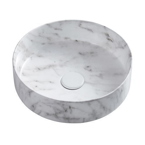 Раковина из сантехнического фаянса Azario AZ-3134-M820 30 см накладная цвет белый/серый без отверстий под смеситель