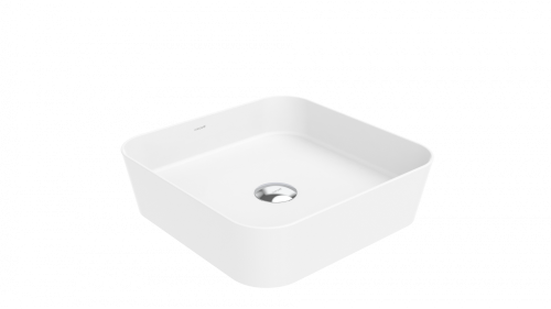 Раковина из сантехнического фарфора Creavit Loop LP040-00CB00E-0000 40х40 накладная цвет белый
