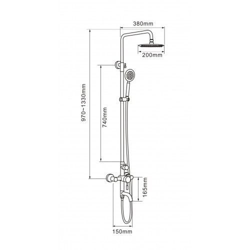 Душевая стойка Melana 1001P настенная цвет хром - фото 2