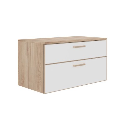 Тумба под раковину Orka Salerno 3008782 100х50 подвесная цвет белый/коричневый