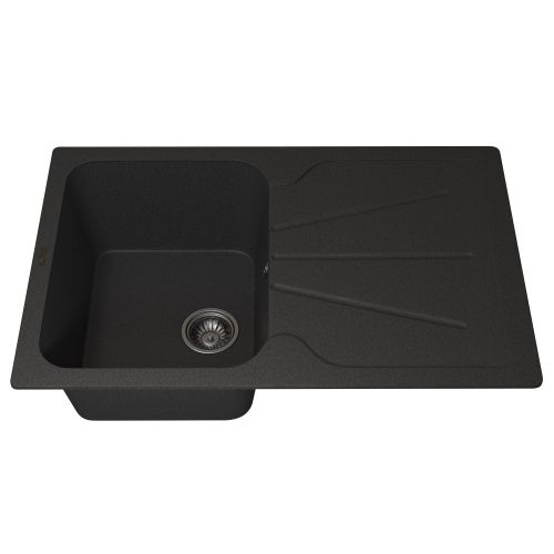 Кухонная мойка Uperwood Quartz Premium UPD-04 3910202115 80х50 цвет черный поверхность матовая