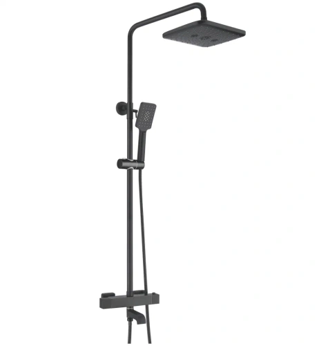 Душевая стойка Rose R3536H настенная цвет черный с термостатом