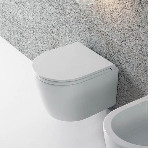 Чаша унитаза подвесная Globo Forty3 FOS06.BI цвет белый без сиденья безободковая душевой смыв